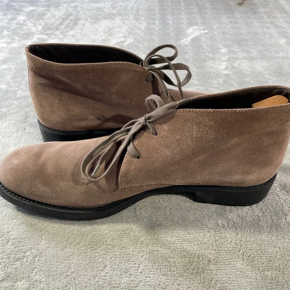 Tods Chukka Boots Shoes Mens 10.5 Light Brown Suede Preppy Office Italy Luxury